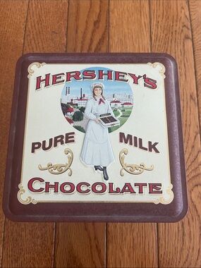 Vintage Hershey’s Milk Chocolate Tin Girl 1992 1915 Nostalgia Retro Decor